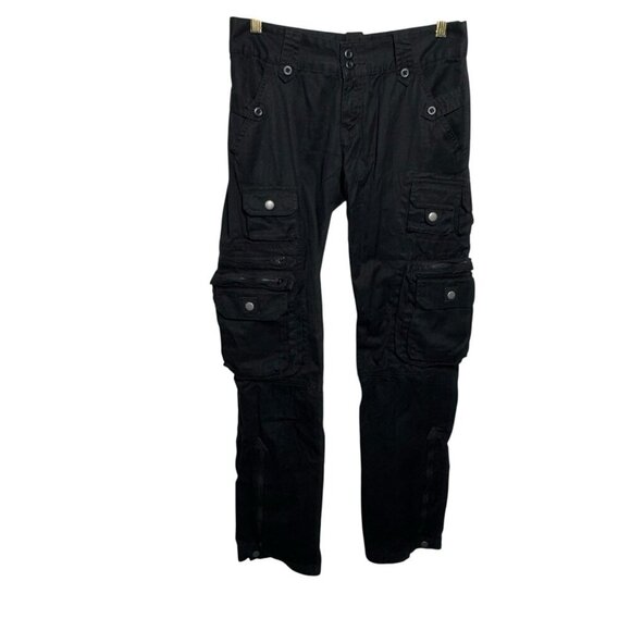 Ralph Lauren Pilot Paratrooper Pants Womens size 2 Black Military Cargo vintage - Picture 1 of 9